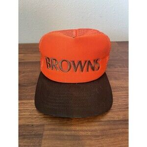 1980s New Era Pro Cleveland Browns Hat Snapback Spellout Trucker Cap